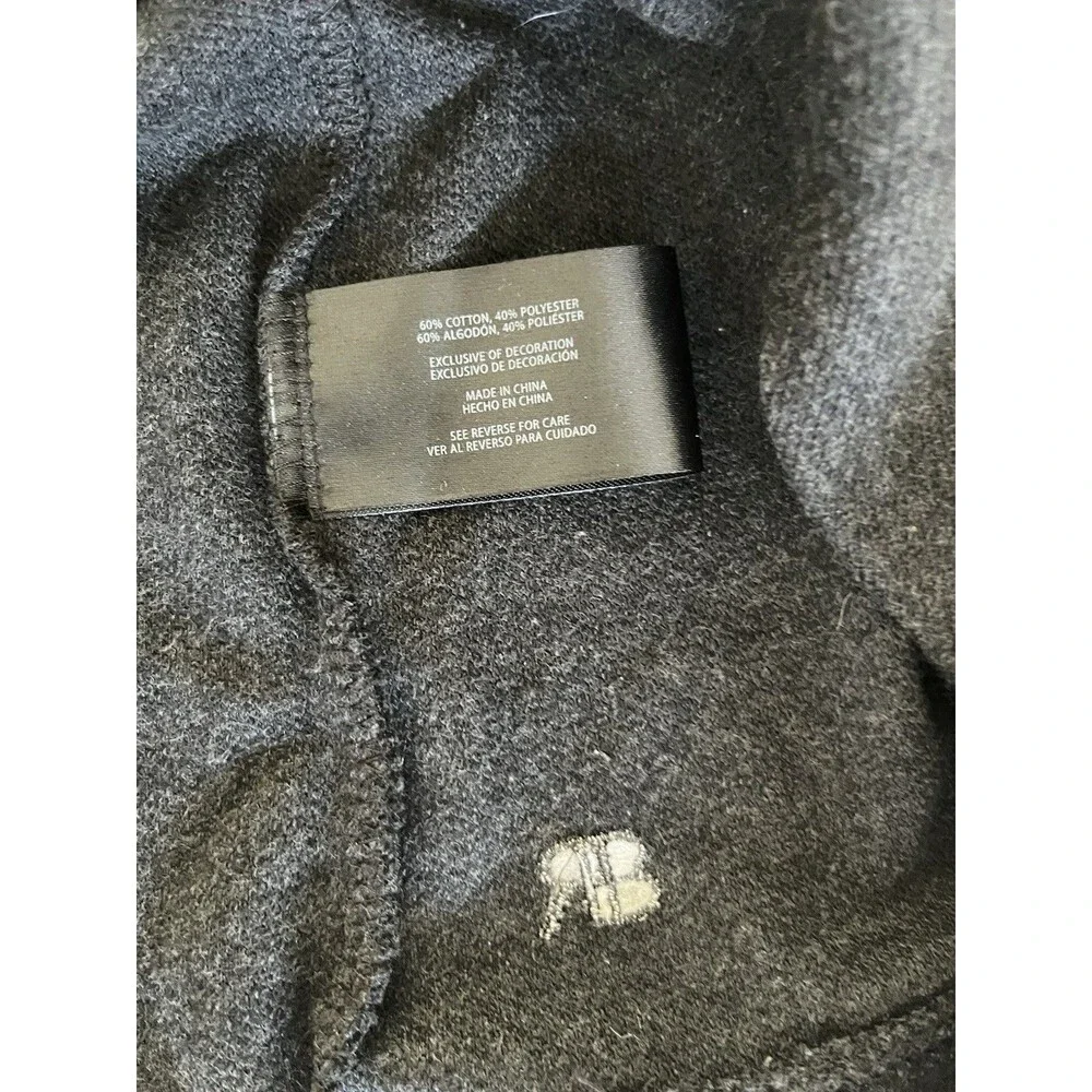 Banana Republic Mens Quarter Zip Sweater Pullover Dark Gray Small Cozy Casual